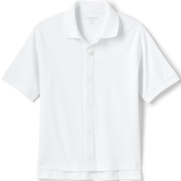 Lands End Kids Short Sleeve Polo Shirt Magnet Closure Light Blue size 5-6 XS S M - Picture 1 of 5